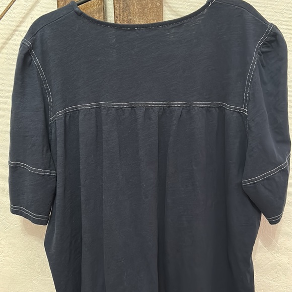 Navy Blue Puff-Sleeve A-Line Tunic - Picture 6 of 8